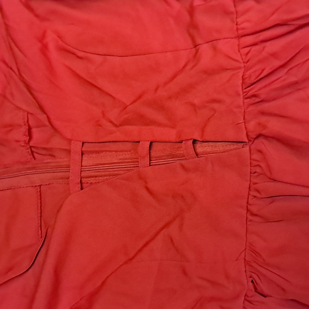 Red Orange Cut Out Tiered Mini Sundress - Picture 4 of 4